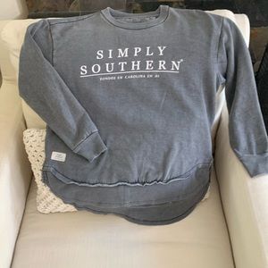 Distressed Grey Simply Southern Crewneck (S)